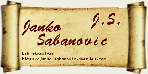 Janko Šabanović vizit kartica